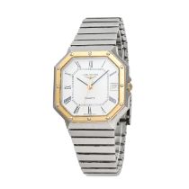 LONGINES, A VINTAGE WRISTWATCH in stainless steel, the octagonal screw down bezel surrounding a w...