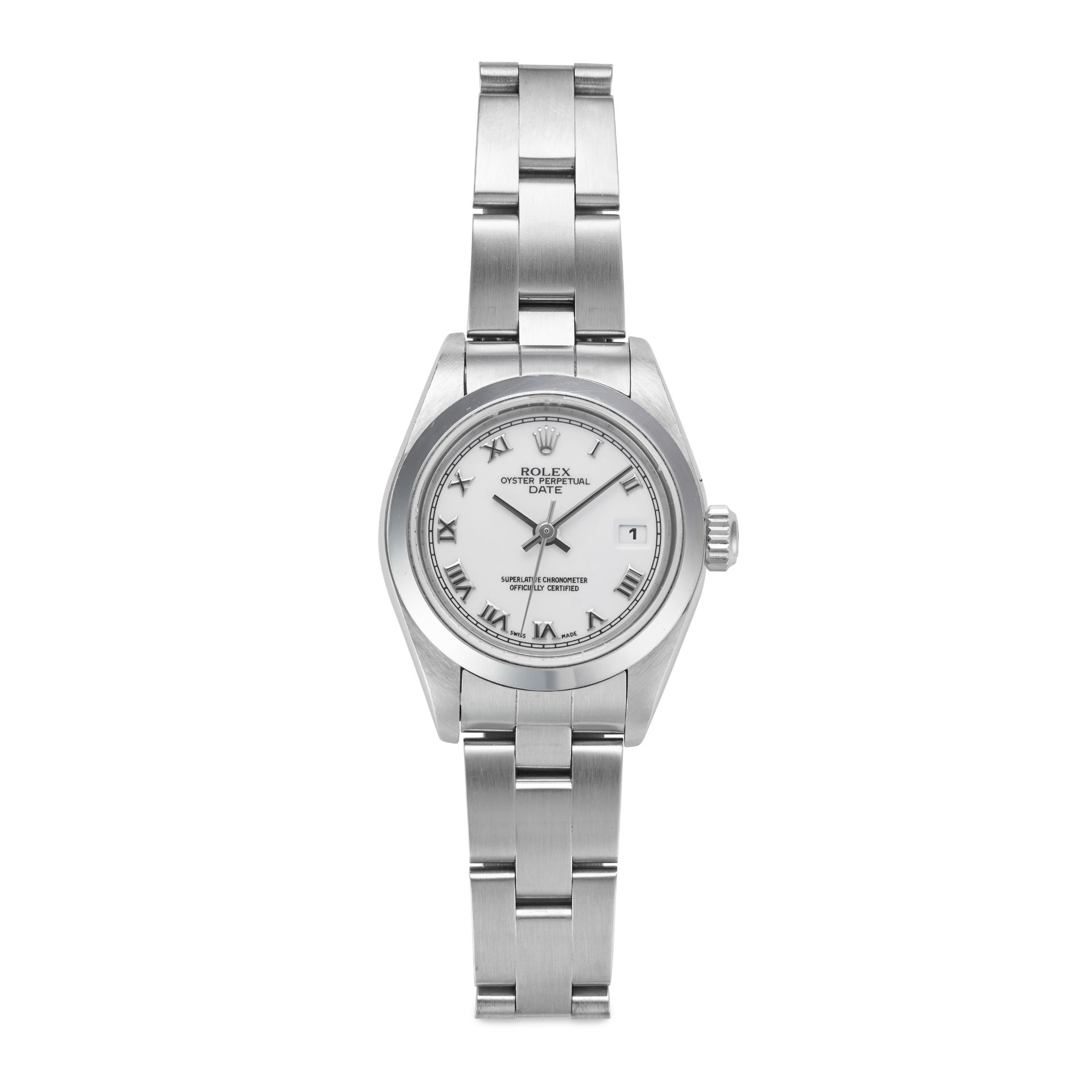 ROLEX, A LADIES DATE WRISTWATCH ref. 79160 in stainless steel, F08XXXX, smooth bezel surrounding ...