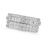 PIAGET, A DIAMOND POSSESSION RING set all around with four rows of round brilliant cut diamonds, ...