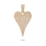A DIAMOND HEART PENDANT designed as a heart pave set with round cut diamonds, the diamonds all to...