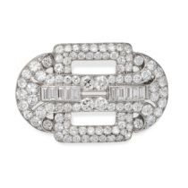 VAN CLEEF & ARPELS, A FINE DIAMOND BROOCH, 1930S in platinum, the openwork brooch set throughout ...