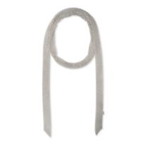 ELSA PERETTI FOR TIFFANY & CO., A MESH SCARF NECKLACE in silver, comprising rows of woven trace c...