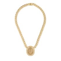 BULGARI, A LAVA CAMEO AND DIAMOND PENDANT NECKLACE the pendant set with a carved lava cameo depic...