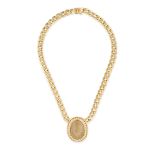 BULGARI, A LAVA CAMEO AND DIAMOND PENDANT NECKLACE the pendant set with a carved lava cameo depic...