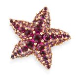 POMELLATO, A RHODOLITE GARNET STARFISH RING designed as a starfish set throughout with round cabo...