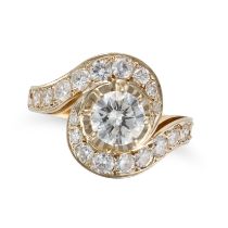 A FRENCH DIAMOND TOURBILLION RING set with a round brilliant cut diamond of approximately 0.60 ca...