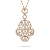 JACOB & CO., A DIAMOND PENDANT NECKLACE the openwork pendant set throughout with round brilliant ...