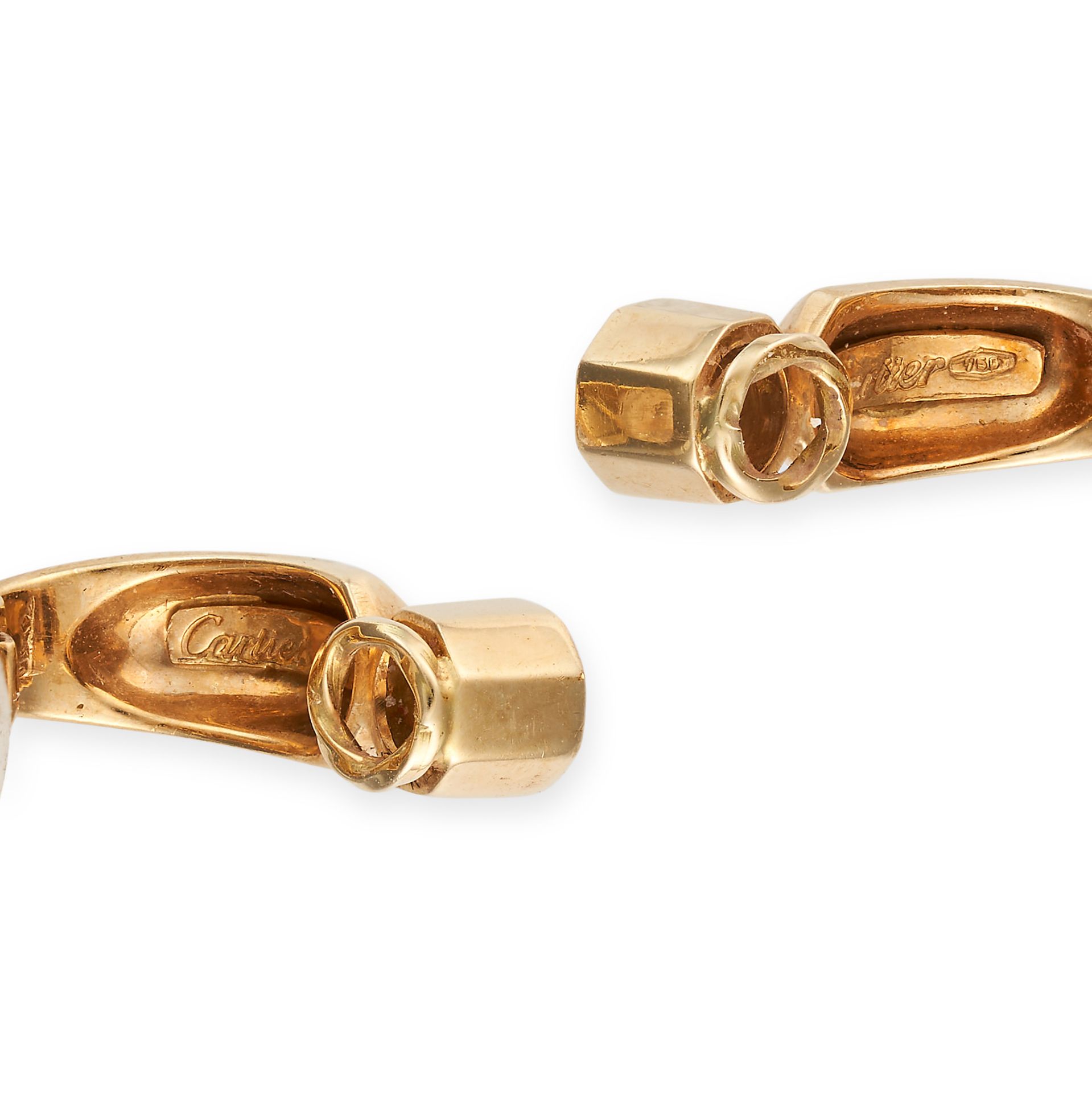 CARTIER, A PAIR OF DIAMOND CLIP EARRINGS in 18ct yellow gold, each set with a round brilliant cut... - Image 2 of 2