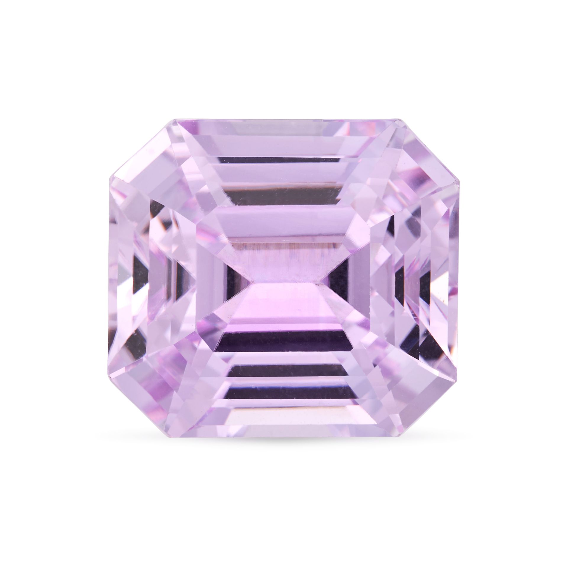 AN UNMOUNTED KUNZITE octagonal step cut, 40.60 carats.