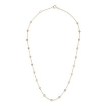 A DIAMOND CHAIN NECKLACE the chain set with a row of rose cut diamonds all totalling 2.25 carats,...