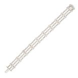 A PEARL BRACELET in white gold, the lattice bracelet set with seed pearls, no assay marks, 19.0cm...