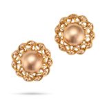 A PAIR OF EARRINGS the domed earrings accented by beaded detailing, no assay marks, 1.6cm, 3.5g
