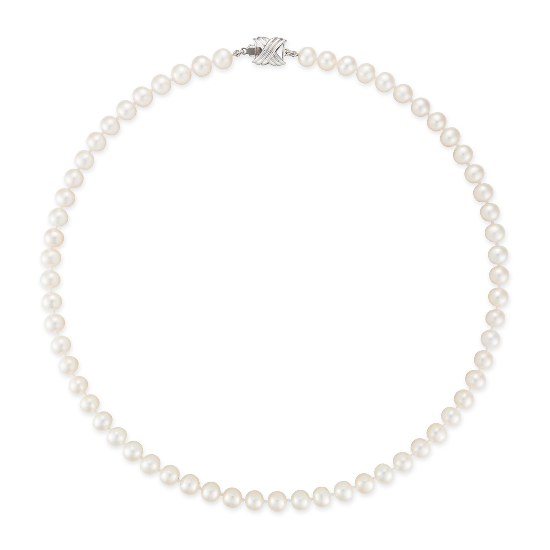NO RESERVE - A PEARL NECKLACE comprising a single row of pearls, stamped 925, 47.0cm, 27.9g.