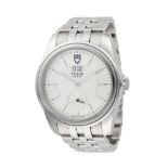 TUDOR GLAMOUR DOUBLE DATE WRISTWATCH in stainless steel, circa 2019, model number 57000, automatic m