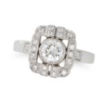 A DIAMOND DRESS RING set to the centre with a round brilliant cut diamond of approximately 0.60 c...