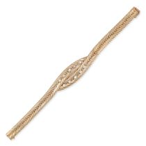 A DIAMOND BRACELET in 9ct yellow gold, the fancy link band set with round brilliant cut diamonds,...