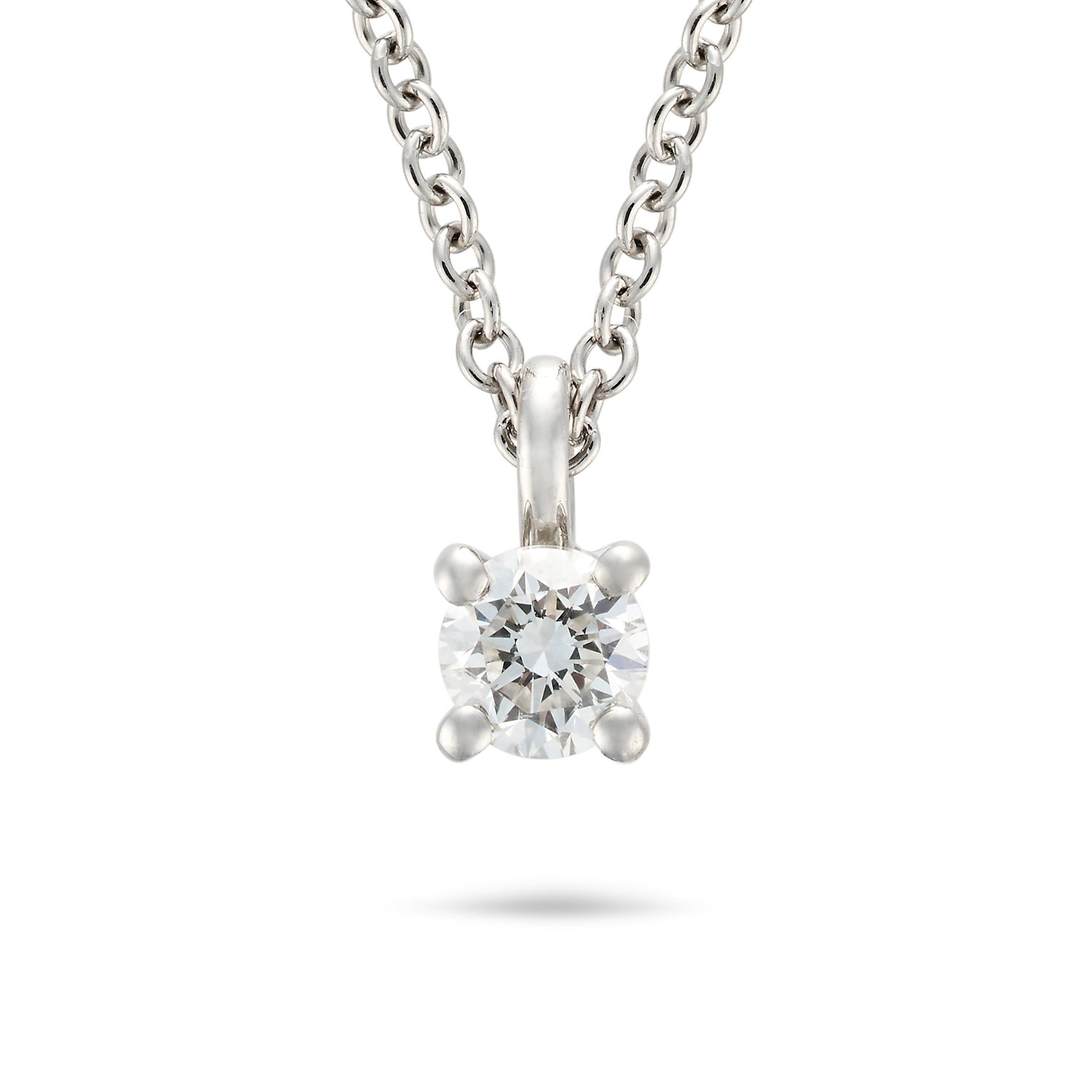 TIFFANY & CO., A DIAMOND PENDANT NECKLACE the pendant set with a round brilliant cut diamond of a...
