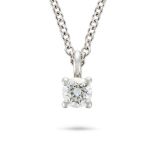 TIFFANY & CO., A DIAMOND PENDANT NECKLACE the pendant set with a round brilliant cut diamond of a...