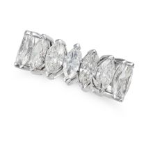 A 7.21 CARAT DIAMOND ETERNITY RING set all around with a row of marquise cut diamonds all totalli...