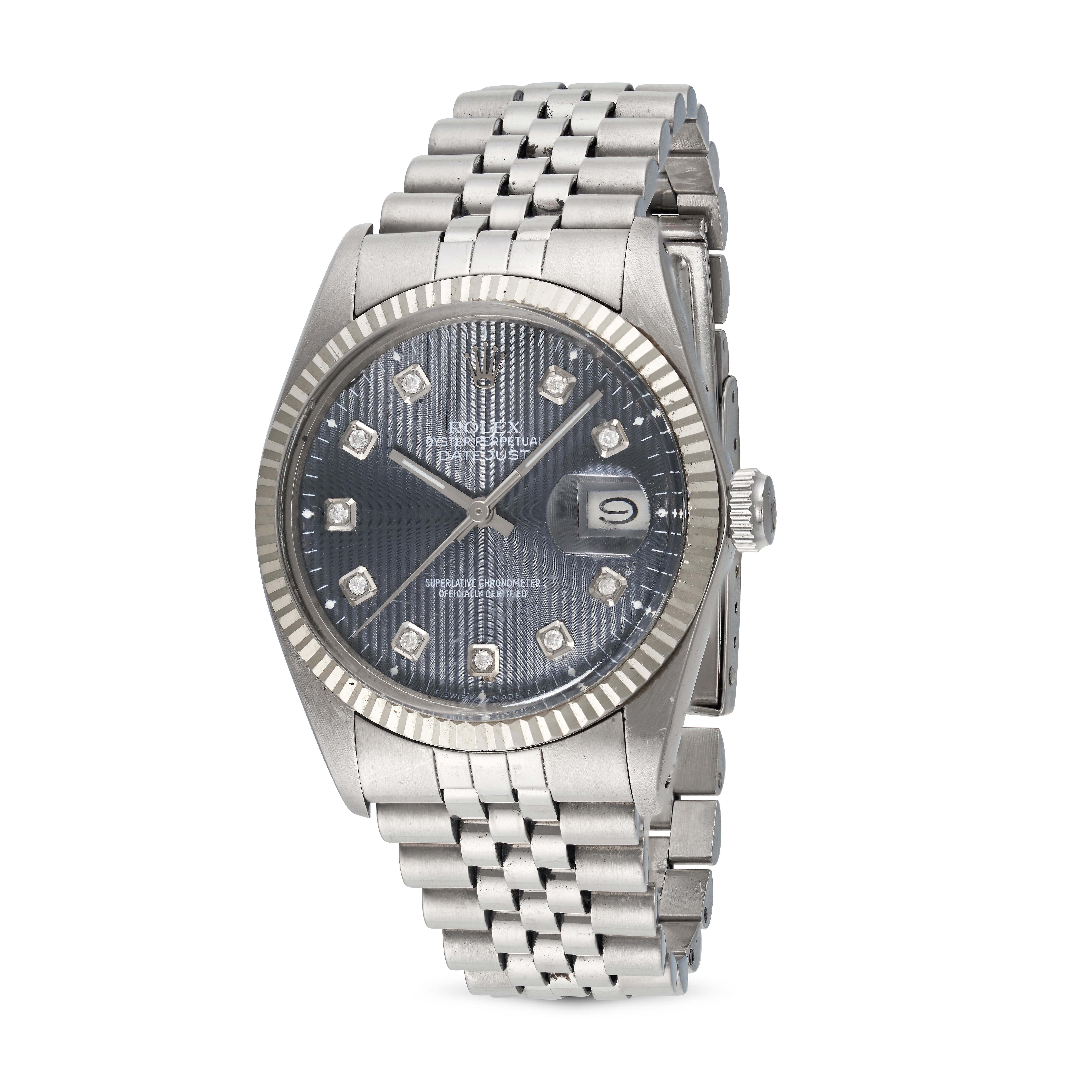 ROLEX - A ROLEX OYSTER PERPETUAL DATEJUST WRISTWATCH in stainless steel, model number 16014, seri...