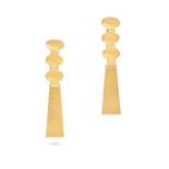 LOREN NICOLE, A PAIR OF NOMAD DROP EARRINGS comprising a row of hammered links, Loren Nicole make...
