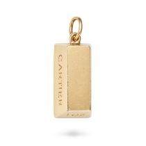 CARTIER, A 1 OUNCE GOLD INGOT PENDANT in 18ct yellow gold, designed as a gold bar, engraved CARTI...