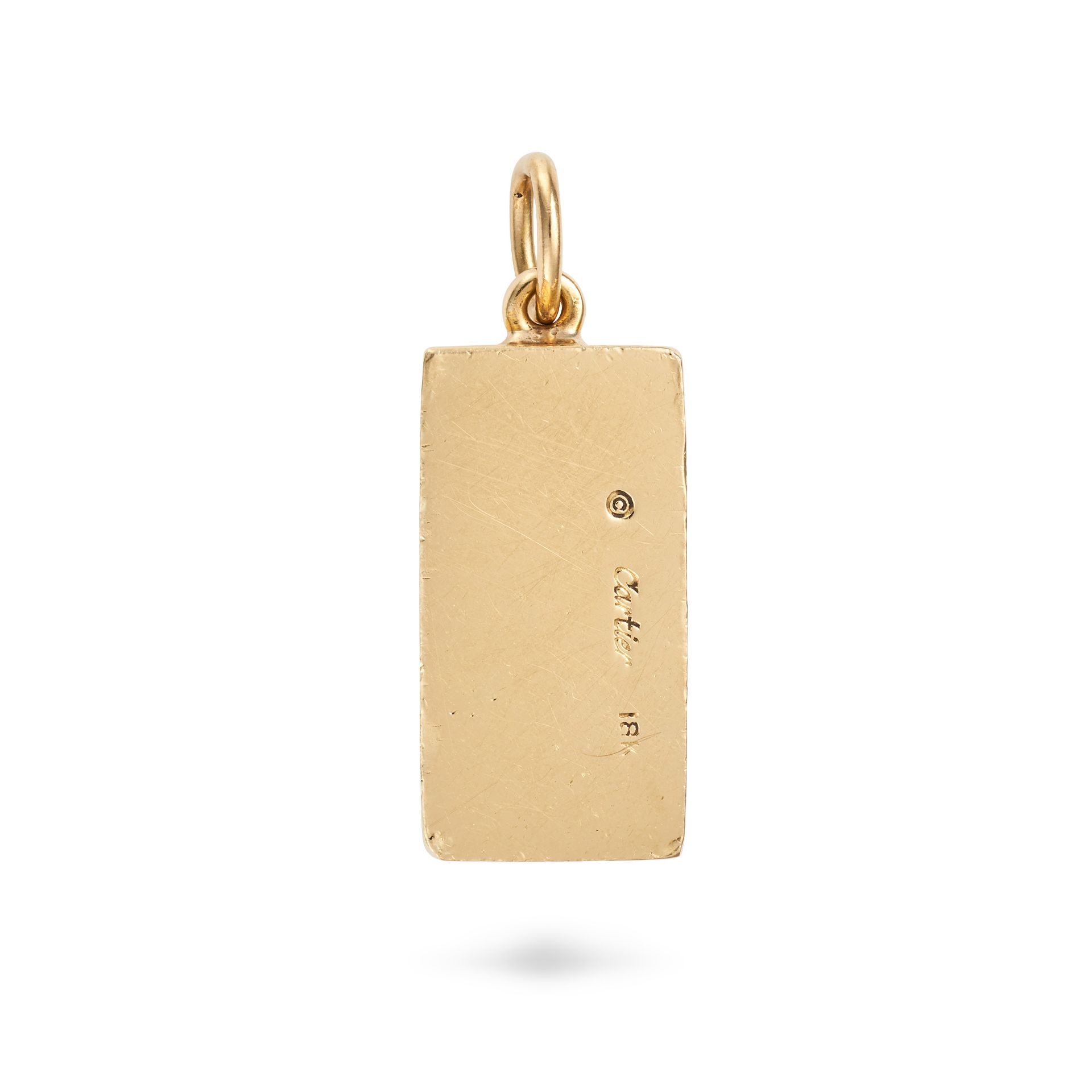 CARTIER, A 1 OUNCE GOLD INGOT PENDANT in 18ct yellow gold, designed as a gold bar, engraved CARTI... - Bild 2 aus 2