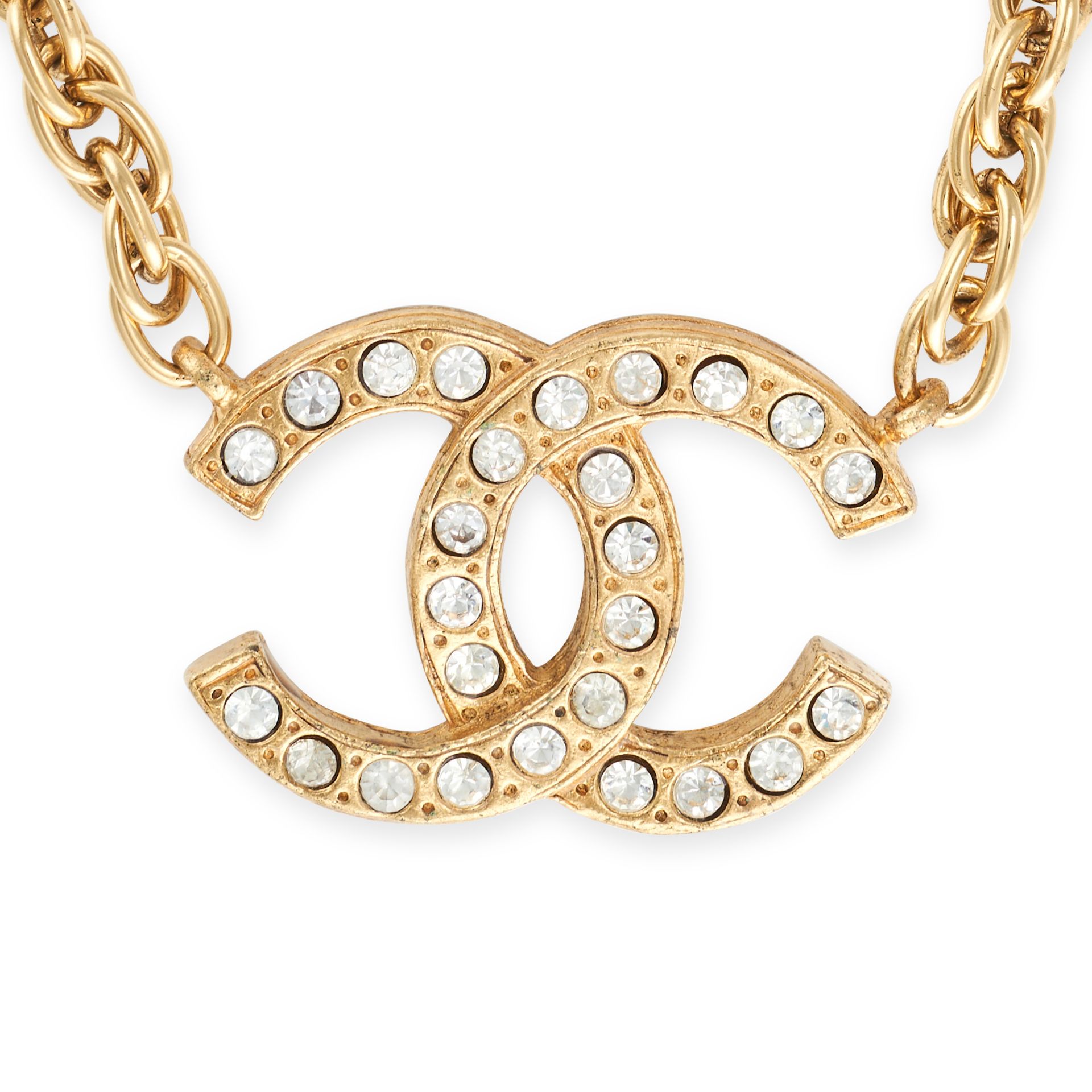 CHANEL, A CRYSTAL CC PENDANT AND CHAIN comprising a crystal embellished pendant with interlocking... - Image 2 of 2