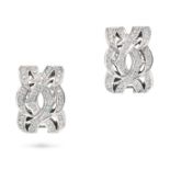 STEPHEN WEBSTER, A PAIR OF DIAMOND HALF HOOP EARRINGS in 18ct white gold, each designed as openwo...