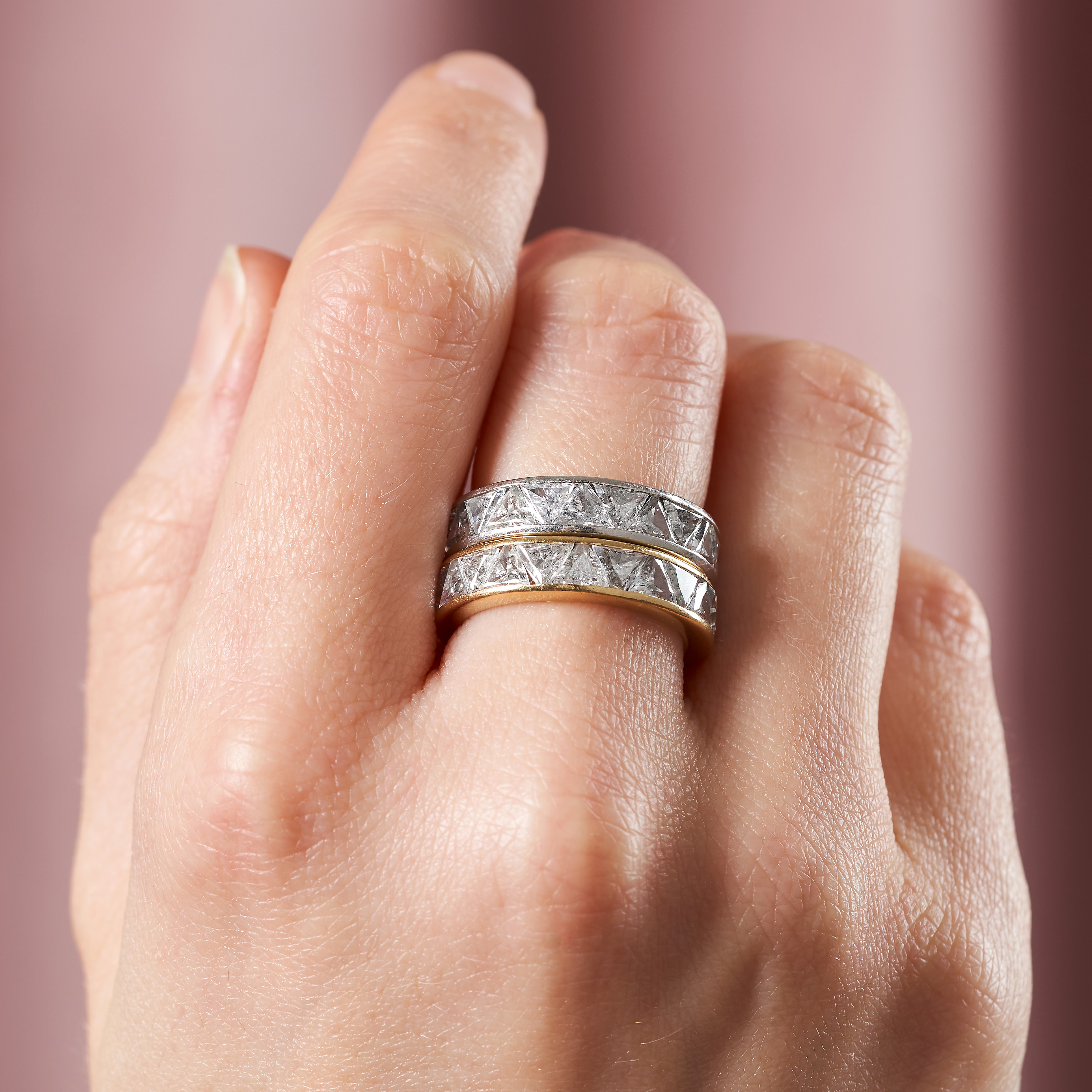 HARRY WINSTON, A PAIR OF DIAMOND ETERNITY RINGS each in identical design, channel set all around ... - Image 2 of 2