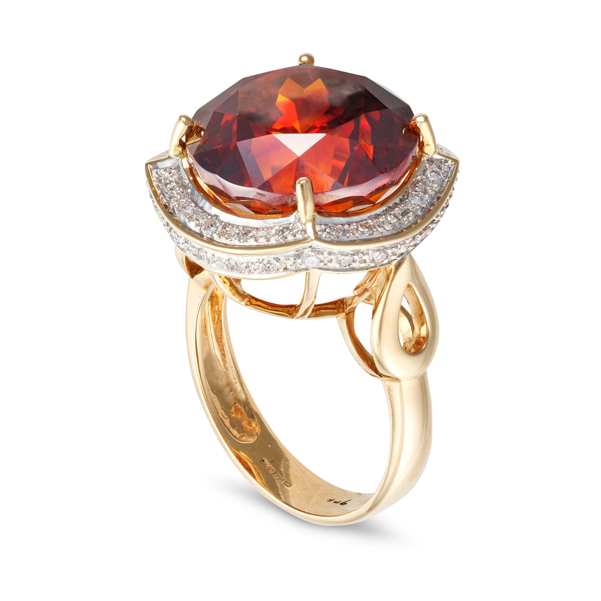 A SPHALERITE AND DIAMOND RING in 18ct yellow gold, set with a round cut sphalerite of approximate... - Image 2 of 2