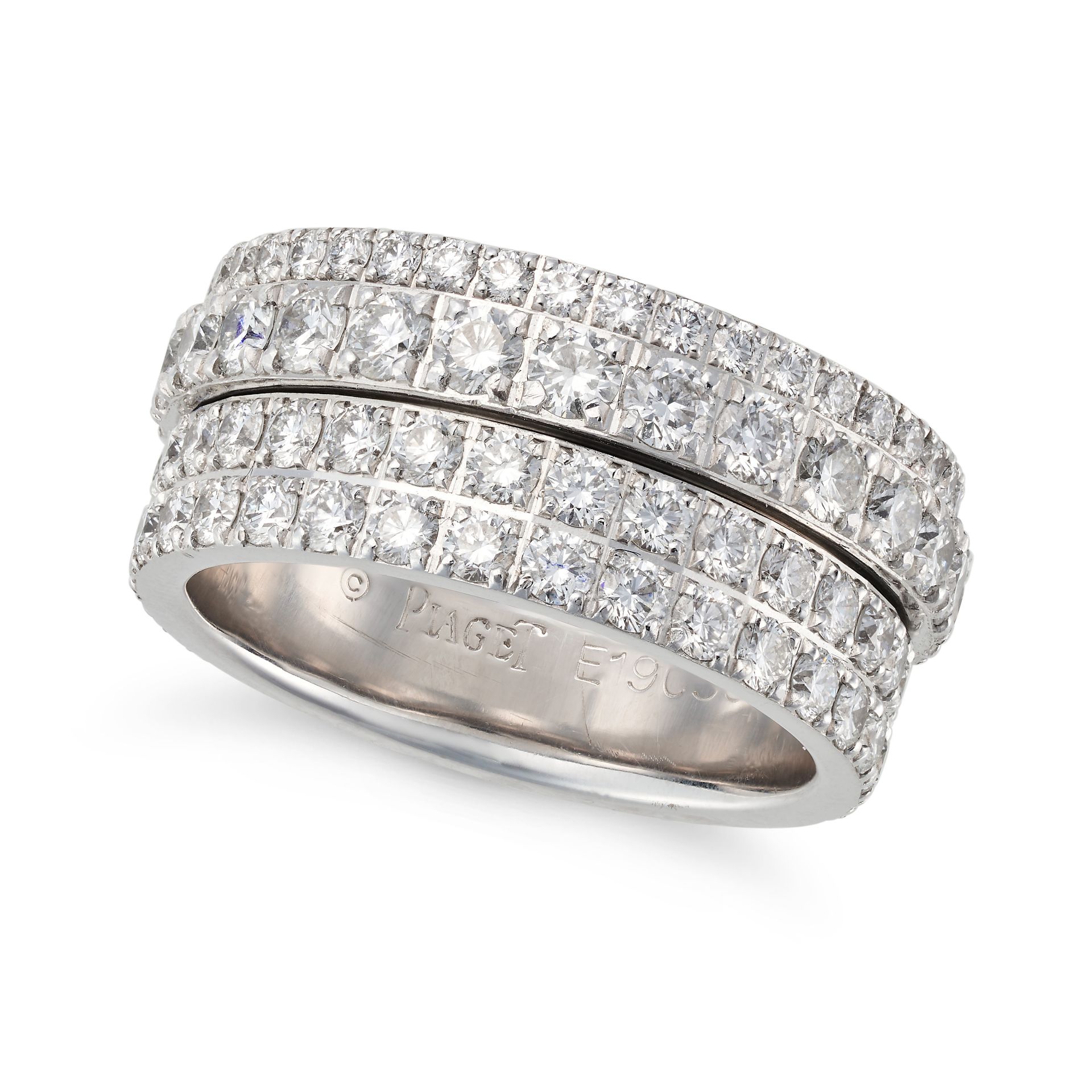 PIAGET, A DIAMOND POSSESSION RING set all around with four rows of round brilliant cut diamonds, ... - Image 2 of 2