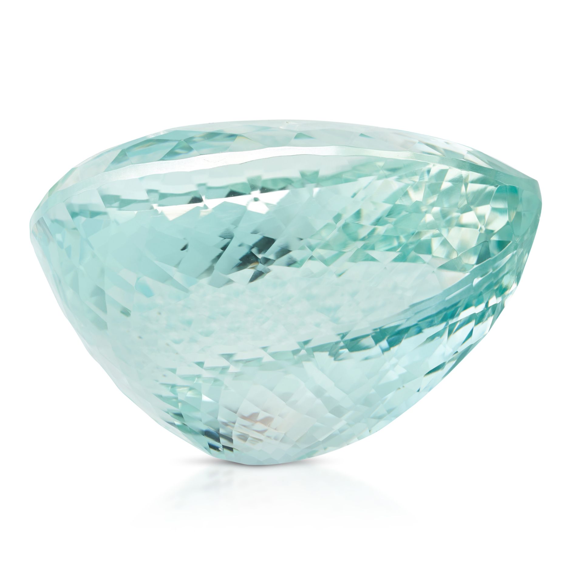 AN UNMOUNTED BLUISH-GREEN TOPAZ pear-shaped fancy cut, 310.30 carats. - Bild 2 aus 2