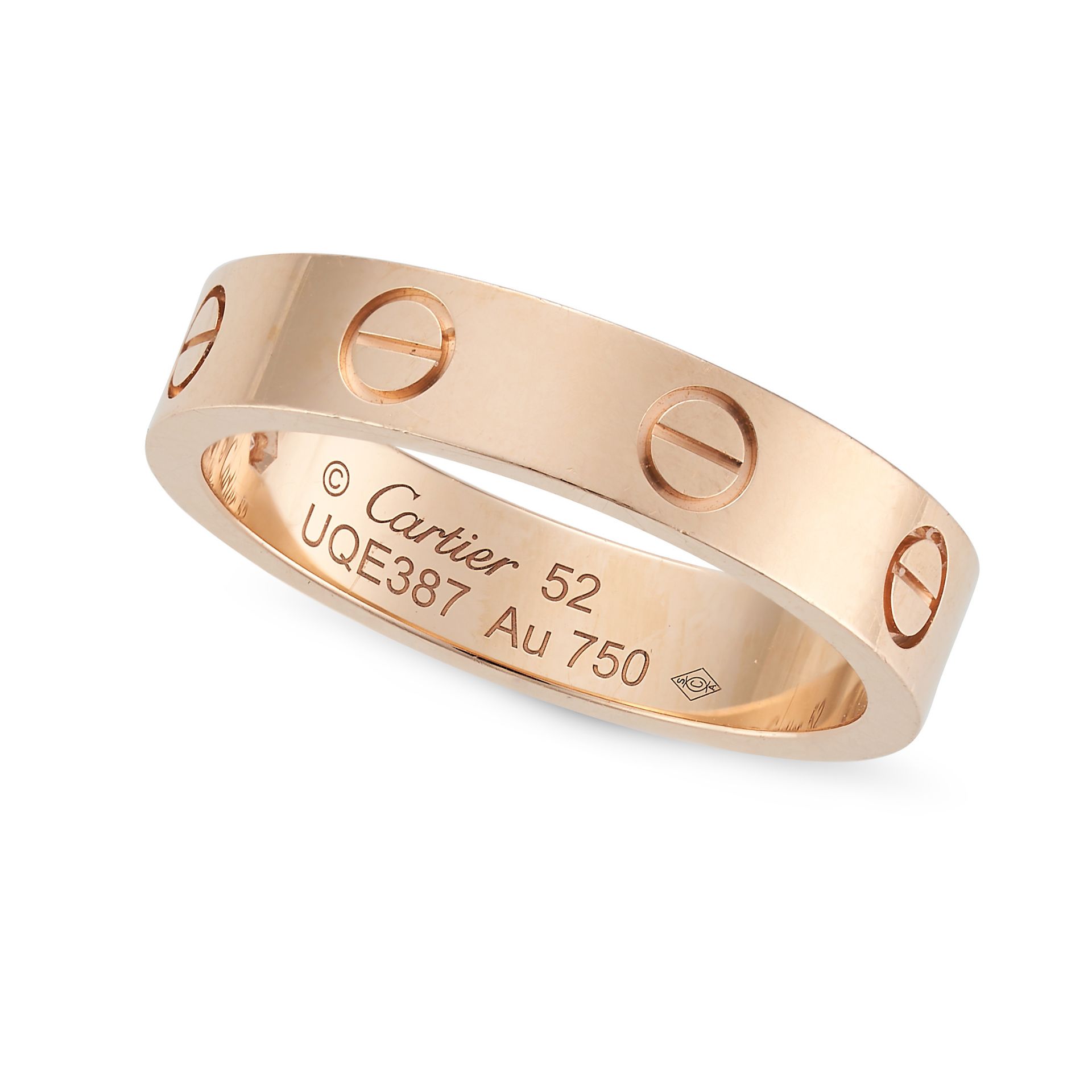 CARTIER, A DIAMOND LOVE RING in 18ct rose gold, the band punctuated by screw head motifs, accente... - Image 2 of 2