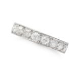 A DIAMOND HALF ETERNITY RING comprising a row of eight old cut diamonds, the diamonds all totalli...