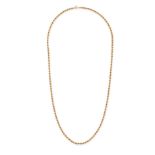 NO RESERVE - A GOLD ROPE CHAIN NECKLACE in 9ct yellow gold, designed as a rope chain, London impo...
