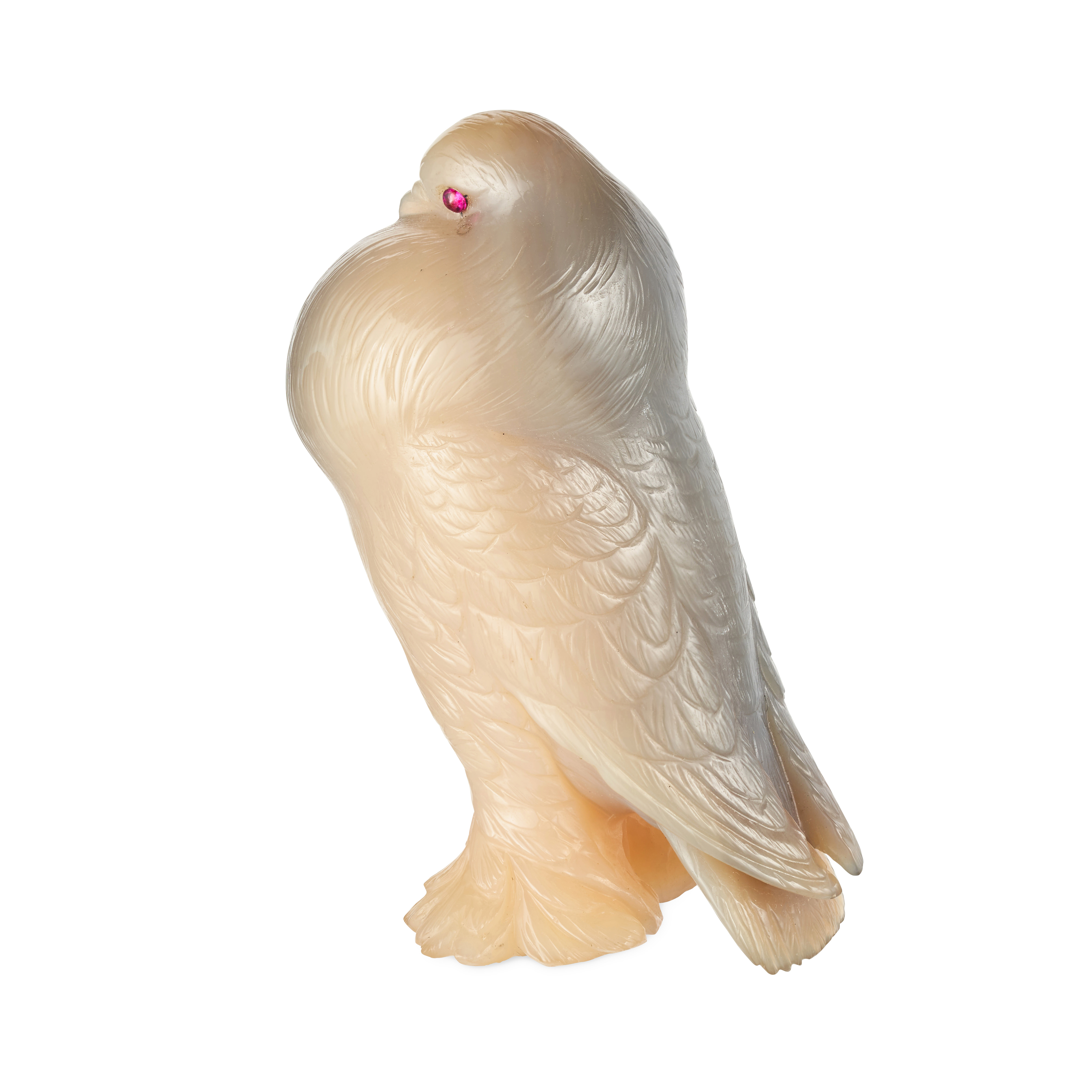 FABERGE, AN IMPORTANT JEWELLED CHALCEDONY MODEL OF A POUTER PIGEON, ST PETERSBURG CIRCA 1900 - Image 5 of 12