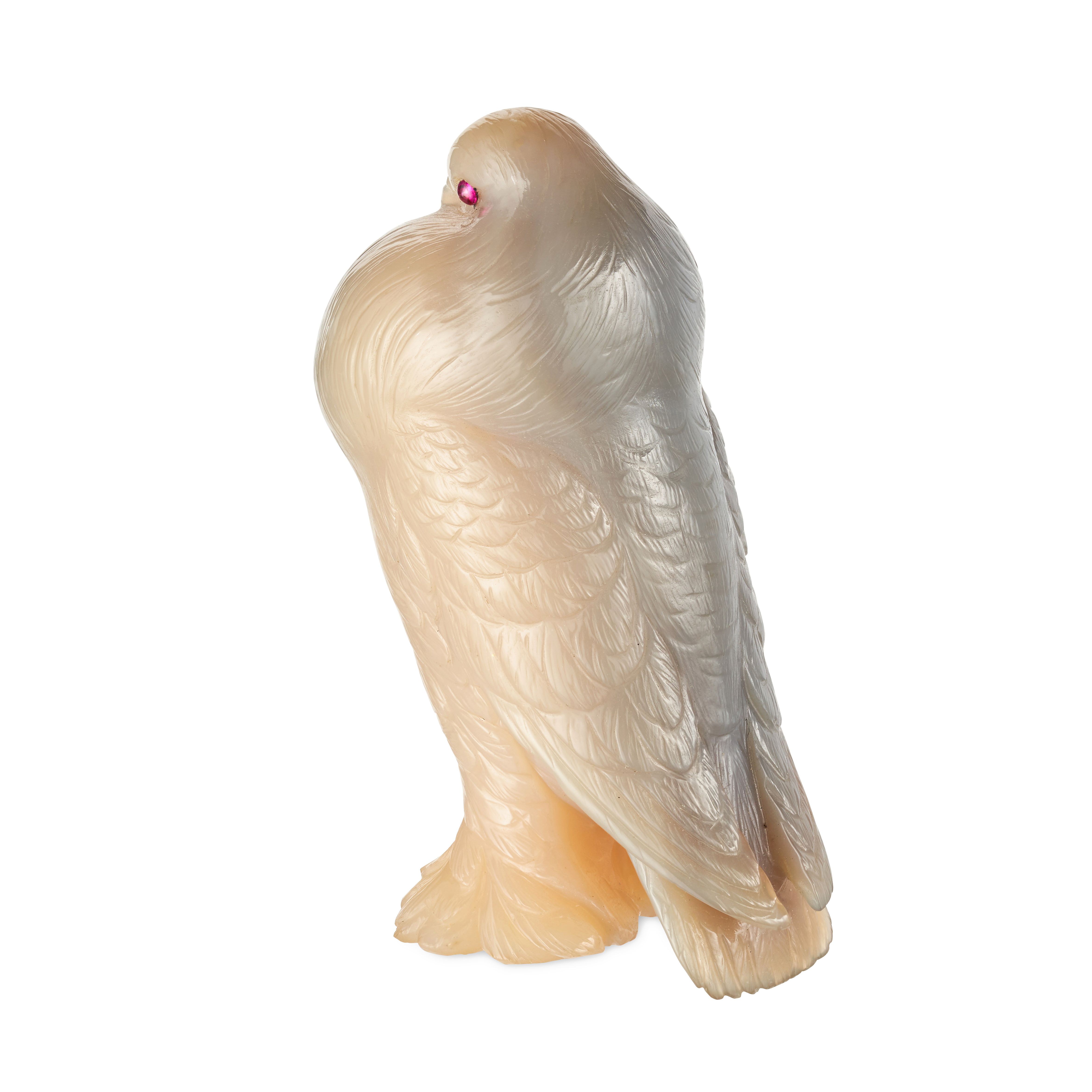 FABERGE, AN IMPORTANT JEWELLED CHALCEDONY MODEL OF A POUTER PIGEON, ST PETERSBURG CIRCA 1900 - Image 6 of 12