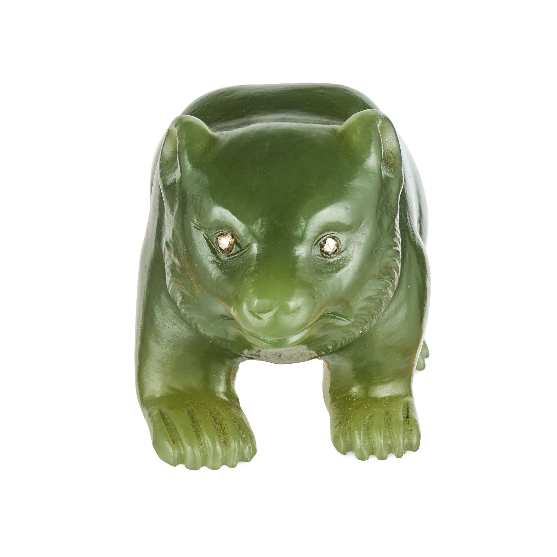 FABERGE, A JEWELLED NEPHRITE STUDY OF A BEAR, CIRCA 1905 - Bild 3 aus 6