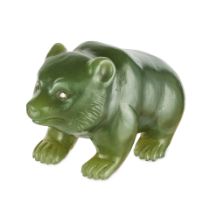 FABERGE, A JEWELLED NEPHRITE STUDY OF A BEAR, CIRCA 1905