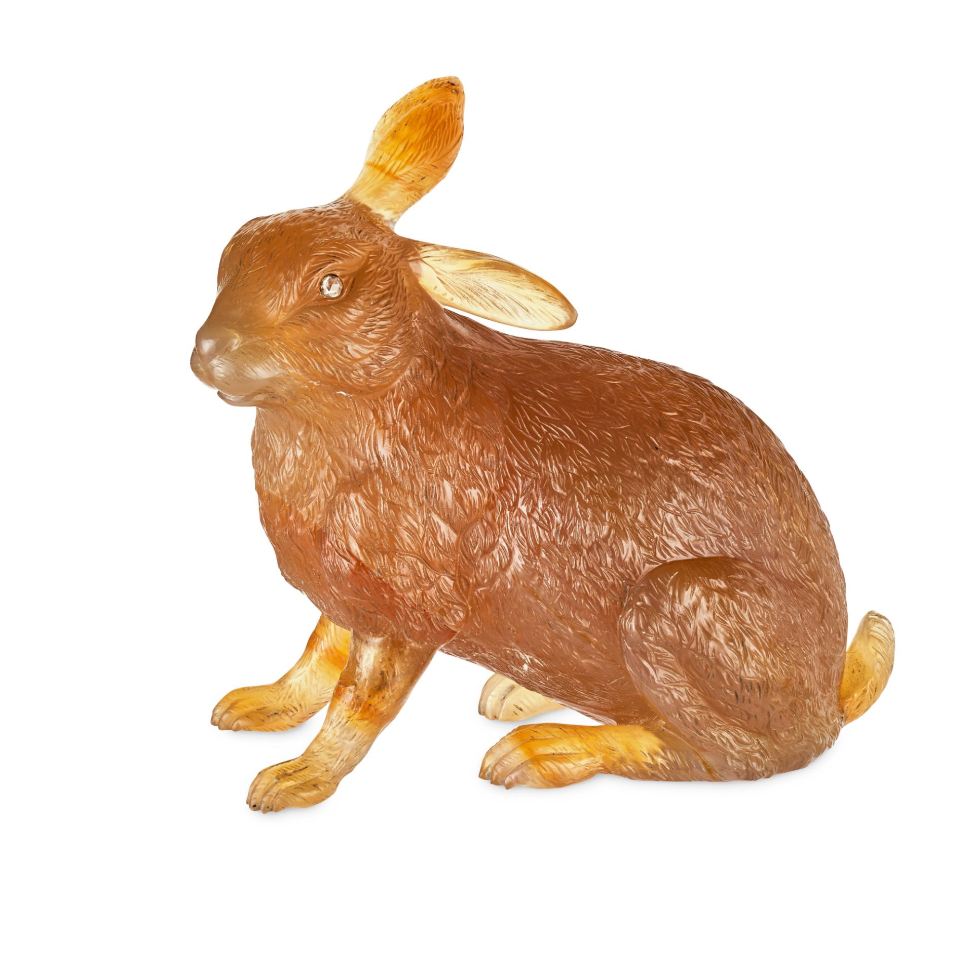 FABERGE, A JEWELLED AGATE FIGURE OF A HARE / LEVERETT, ST PETERSBURG, CIRCA 1900 - Image 2 of 10