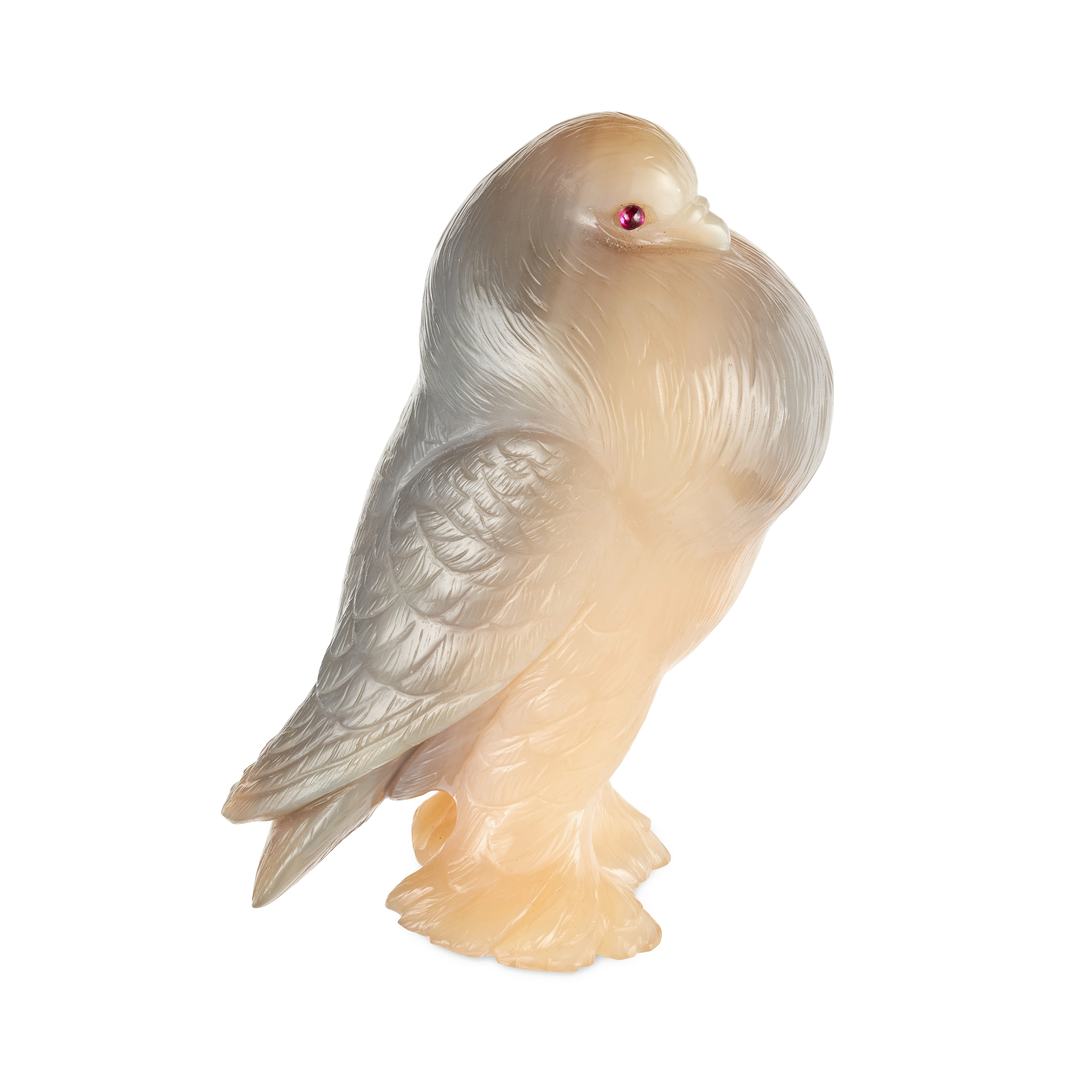 FABERGE, AN IMPORTANT JEWELLED CHALCEDONY MODEL OF A POUTER PIGEON, ST PETERSBURG CIRCA 1900 - Image 9 of 12