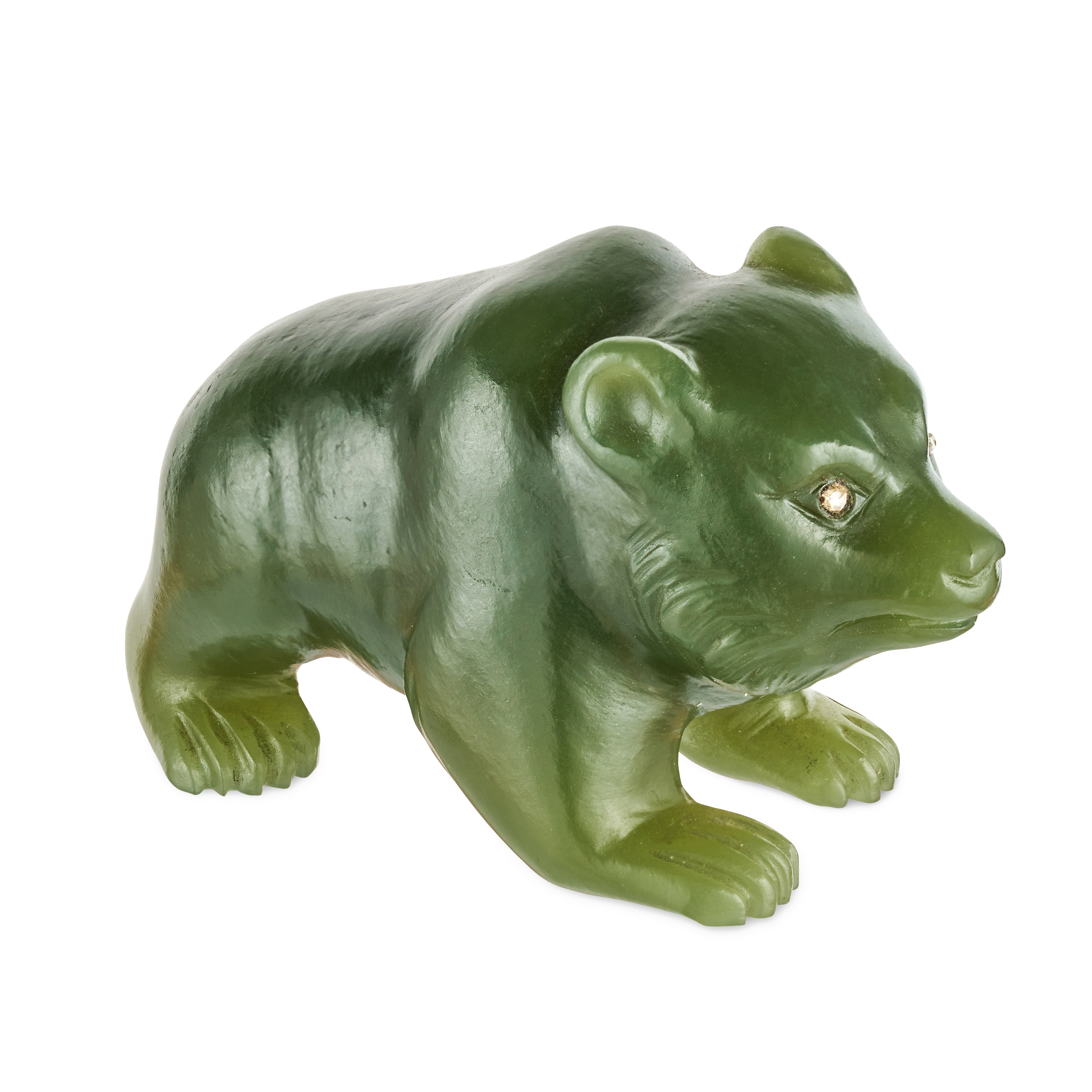 FABERGE, A JEWELLED NEPHRITE STUDY OF A BEAR, CIRCA 1905 - Image 4 of 6