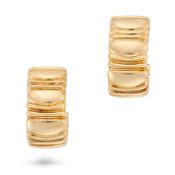 CARTIER, A PAIR OF GOLD HOOP EARRINGS in 18ct yellow gold, in segmented design, signed Cartier an...