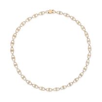 CARTIER, A GOLD STIRRUP NECKLACE in 18ct yellow and white gold, comprising a row of links designe...