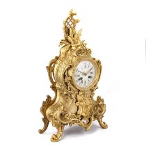 A FIRE-GILT BRONZE TABLE CLOCK, CIRCA 1875