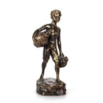 AFTER RUFFINO BESSERDICH (AUSTRIAN, 1858-1915), A BRONZE FIGURE OF A WATER CARRIER