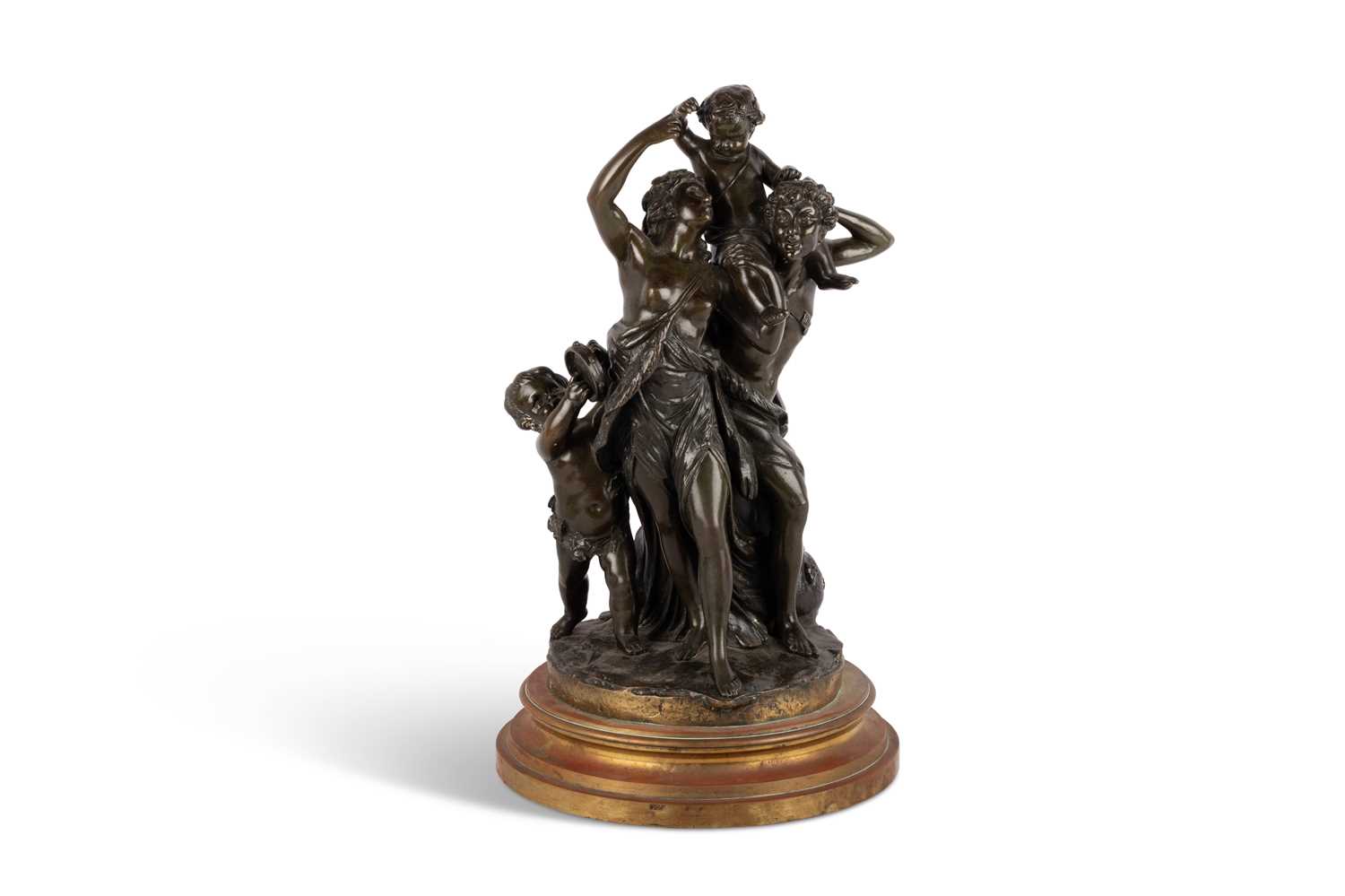 AFTER CLAUDE MICHEL CLODION (1738-1814), A PATINATED BRONZE GROUP OF BACCHANTES