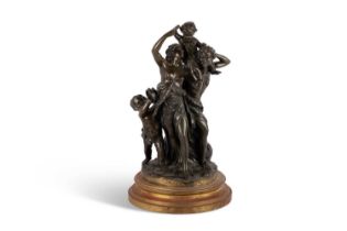 AFTER CLAUDE MICHEL CLODION (1738-1814), A PATINATED BRONZE GROUP OF BACCHANTES