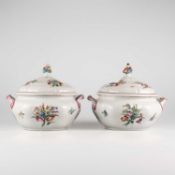 A PAIR OF ITALIAN FAIENCE TUREENS AND COVERS, PROBABLY 18TH CENTURY